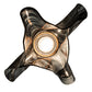 Meyda Lighting Handkerchief 10" Goldtastic Noir Swirl Pendant Light With Black & Frosted Clear Shade Glass