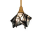 Meyda Lighting Handkerchief 10" Goldtastic Noir Swirl Pendant Light With Black & Frosted Clear Shade Glass