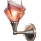 Meyda Lighting Handkerchief 10" Nickel Wall Sconce With Violet Chambord Swirl Shade Glass