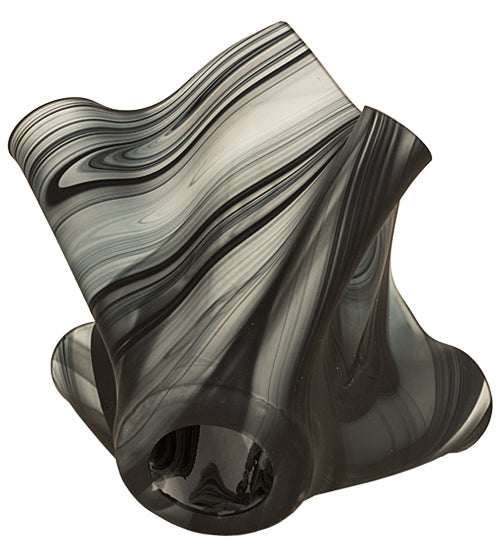 Meyda Lighting Handkerchief 10" Noir Swirl White & Black Shade Glass