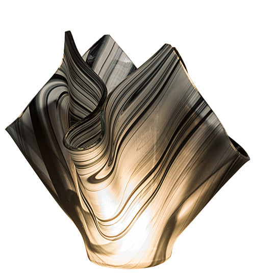 Meyda Lighting Handkerchief 10" Noir Swirl White & Black Shade Glass