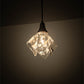 Meyda Lighting Handkerchief 10" Textured Black Branches Pendant Light With White and Black Accents Shade Glass