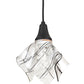 Meyda Lighting Handkerchief 10" Textured Black Branches Pendant Light With White and Black Accents Shade Glass