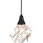 Meyda Lighting Handkerchief 10" Textured Black Branches Pendant Light With White and Black Accents Shade Glass