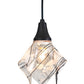 Meyda Lighting Handkerchief 10" Textured Black Branches Pendant Light With White and Black Accents Shade Glass
