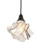 Meyda Lighting Handkerchief 10" Textured Black Branches Pendant Light With White and Black Accents Shade Glass
