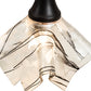 Meyda Lighting Handkerchief 10" Textured Black Branches Pendant Light With White and Black Accents Shade Glass