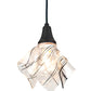 Meyda Lighting Handkerchief 10" Textured Black Branches Pendant Light With White and Black Accents Shade Glass