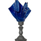 Meyda Lighting Handkerchief 14" Nickel Accent Table Lamp With Blue Curacao Swirl Shade Glass