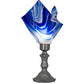 Meyda Lighting Handkerchief 14" Nickel Accent Table Lamp With Blue Curacao Swirl Shade Glass