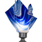 Meyda Lighting Handkerchief 14" Nickel Accent Table Lamp With Blue Curacao Swirl Shade Glass