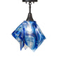 Meyda Lighting Handkerchief 20" Craftsman Brown Curacao Swirl Pendant Light With Blue & Clear Shade Glass