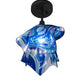 Meyda Lighting Handkerchief 20" Craftsman Brown Curacao Swirl Pendant Light With Blue & Clear Shade Glass