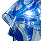 Meyda Lighting Handkerchief 20" Craftsman Brown Curacao Swirl Pendant Light With Blue & Clear Shade Glass