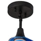 Meyda Lighting Handkerchief 20" Craftsman Brown Curacao Swirl Pendant Light With Blue & Clear Shade Glass