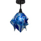 Meyda Lighting Handkerchief 20" Craftsman Brown Curacao Swirl Pendant Light With Blue & Clear Shade Glass