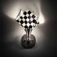 Meyda Lighting Handkerchief 8" Brushed Nickel Grand Prix Wall Sconce With Black & White Shade Glass