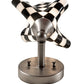 Meyda Lighting Handkerchief 8" Brushed Nickel Grand Prix Wall Sconce With Black & White Shade Glass