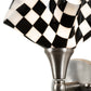 Meyda Lighting Handkerchief 8" Brushed Nickel Grand Prix Wall Sconce With Black & White Shade Glass