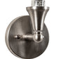 Meyda Lighting Handkerchief 8" Brushed Nickel Grand Prix Wall Sconce With Black & White Shade Glass