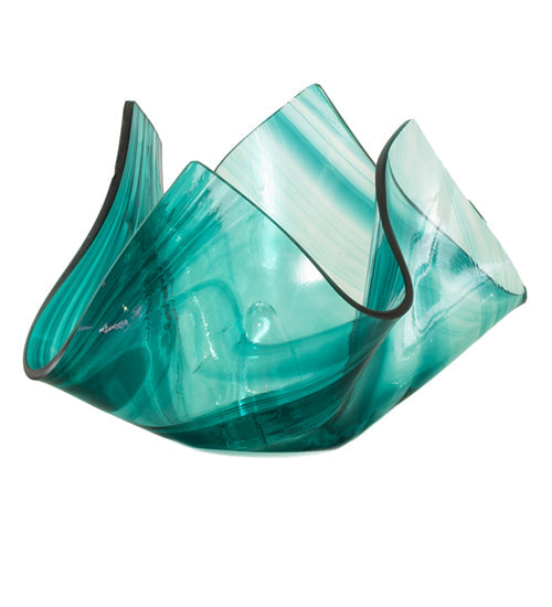 Meyda Lighting Handkerchief 8" Green & Clear Art Mente Swirl Shade Glass