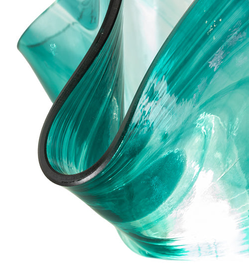 Meyda Lighting Handkerchief 8" Green & Clear Art Mente Swirl Shade Glass