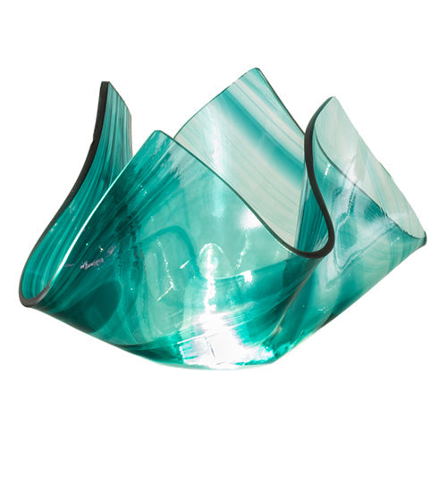 Meyda Lighting Handkerchief 8" Green & Clear Art Mente Swirl Shade Glass
