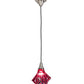 Meyda Lighting Handkerchief 9" Brushed Nickel Satrial's Dream Mini Pendant Light With Red & Violet Shade Glass