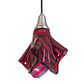 Meyda Lighting Handkerchief 9" Brushed Nickel Satrial's Dream Mini Pendant Light With Red & Violet Shade Glass