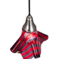 Meyda Lighting Handkerchief 9" Brushed Nickel Satrial's Dream Mini Pendant Light With Red & Violet Shade Glass
