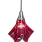 Meyda Lighting Handkerchief 9" Brushed Nickel Satrial's Dream Mini Pendant Light With Red & Violet Shade Glass