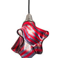 Meyda Lighting Handkerchief 9" Brushed Nickel Satrial's Dream Mini Pendant Light With Red & Violet Shade Glass