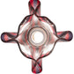 Meyda Lighting Handkerchief 9" Brushed Nickel Satrial's Dream Mini Pendant Light With Red & Violet Shade Glass