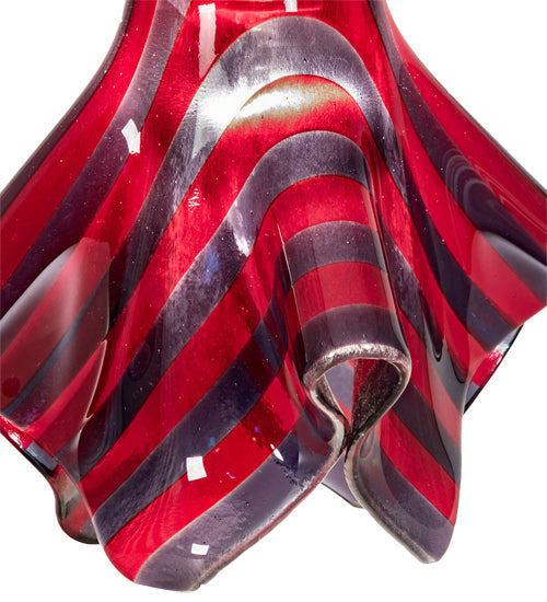 Meyda Lighting Handkerchief 9" Brushed Nickel Satrial's Dream Mini Pendant Light With Red & Violet Shade Glass