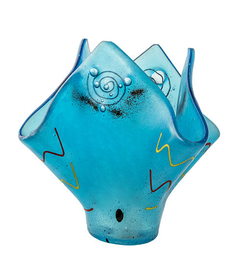 Meyda Lighting Handkerchief 9" Electra Blue Green Shade Glass