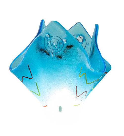 Meyda Lighting Handkerchief 9" Electra Blue Green Shade Glass
