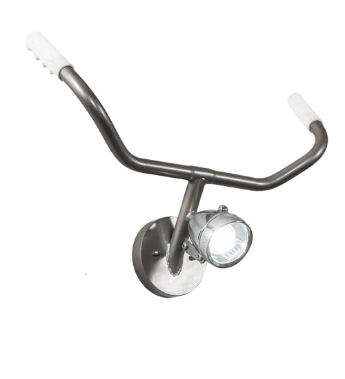 Meyda Lighting Handlebar 21" Nickel Wall Sconce With Clear Shade Glass