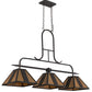 Meyda Lighting Hanford 48" 3-Light Copper Rust Island Pendant Light With Amber Quartz Idalight Shade Glass