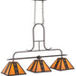 Meyda Lighting Hanford 48" 3-Light Copper Rust Island Pendant Light With Amber Quartz Idalight Shade Glass