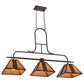 Meyda Lighting Hanford 48" 3-Light Copper Rust Island Pendant Light With Amber Quartz Idalight Shade Glass