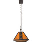 Meyda Lighting Hanford 48" 3-Light Copper Rust Island Pendant Light With Amber Quartz Idalight Shade Glass
