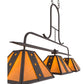 Meyda Lighting Hanford 48" 3-Light Copper Rust Island Pendant Light With Amber Quartz Idalight Shade Glass