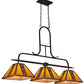 Meyda Lighting Hanford 48" 3-Light Copper Rust Island Pendant Light With Amber Quartz Idalight Shade Glass