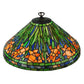 Meyda Lighting Hanging Daffodil 20" Mahogany Bronze Pendant Light With Multi-Colored Shade Glass