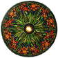 Meyda Lighting Hanging Daffodil 20" Mahogany Bronze Pendant Light With Multi-Colored Shade Glass