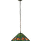 Meyda Lighting Hanging Daffodil 20" Mahogany Bronze Pendant Light With Multi-Colored Shade Glass