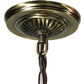 Meyda Lighting Hanging Pansy 16" Mahogany Bronze Pendant Light With Multi-Colored Shade Glass