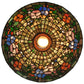 Meyda Lighting Hanging Pansy 16" Mahogany Bronze Pendant Light With Multi-Colored Shade Glass