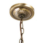 Meyda Lighting Hanginghead Dragonfly 20" Antique Brass Pendant Light With Multi-Colored Stained Shade Glass