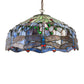 Meyda Lighting Hanginghead Dragonfly 20" Antique Brass Pendant Light With Multi-Colored Stained Shade Glass
